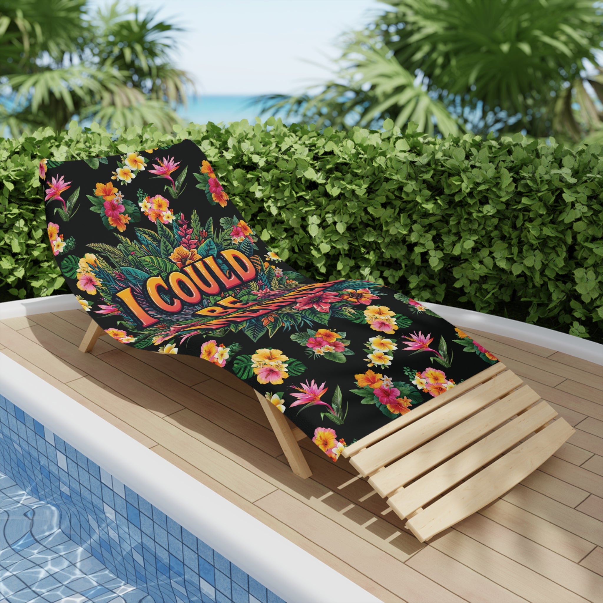 I Could Be Meaner Floral Beach Towel – Bold Tropical Sarcastic Vacation Towel