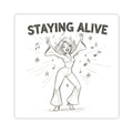 Staying Alive Disco Sticker — Retro 70s Dance Kiss-Cut Sticker