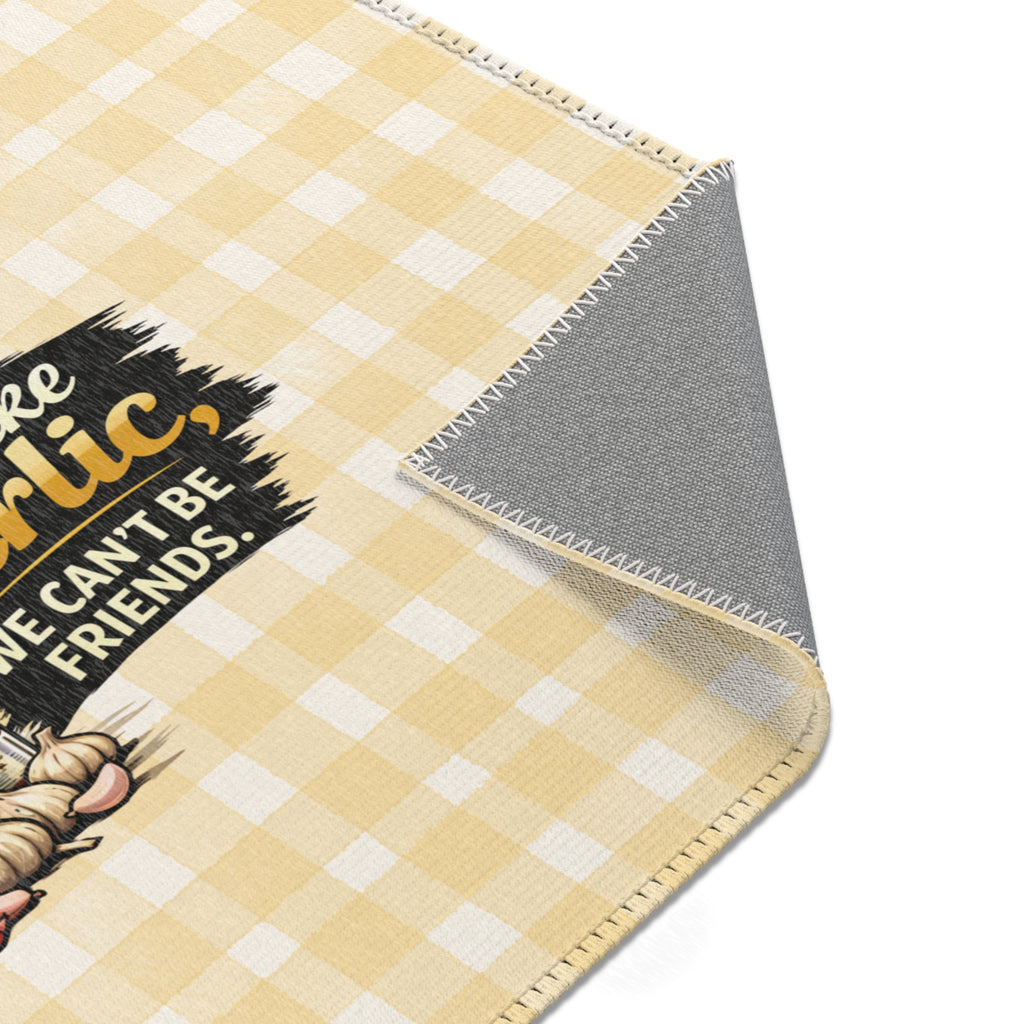 Garlic Lover Area Rug — “If you don’t smell like garlic, we can’t be friends” Kitchen Accent Rug