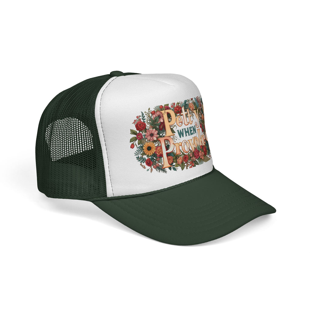 Petty When Provoked Floral Trucker Cap — Vintage Country Mesh Hat for Women