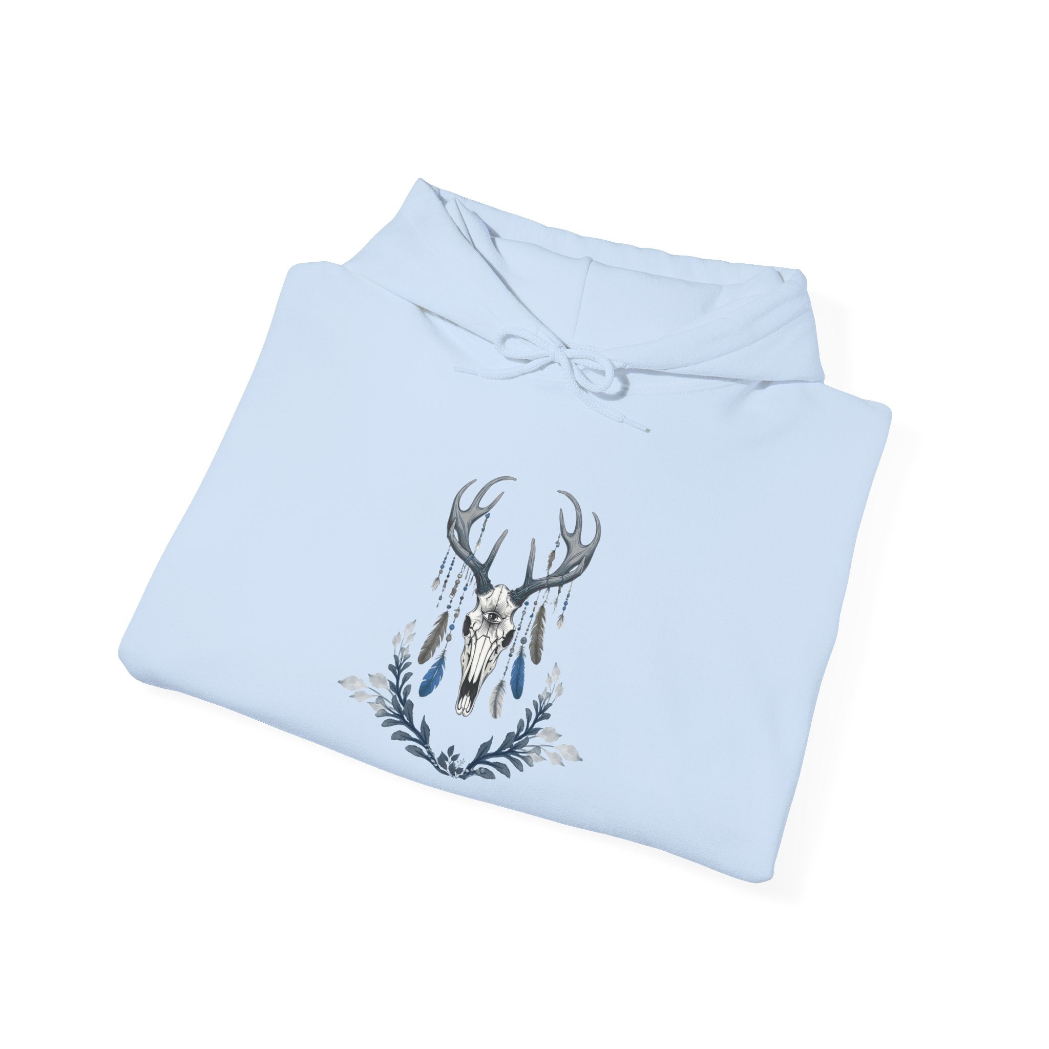 Deer Antler Floral Hoodie – Woodland Nature Graphic Sweatshirt