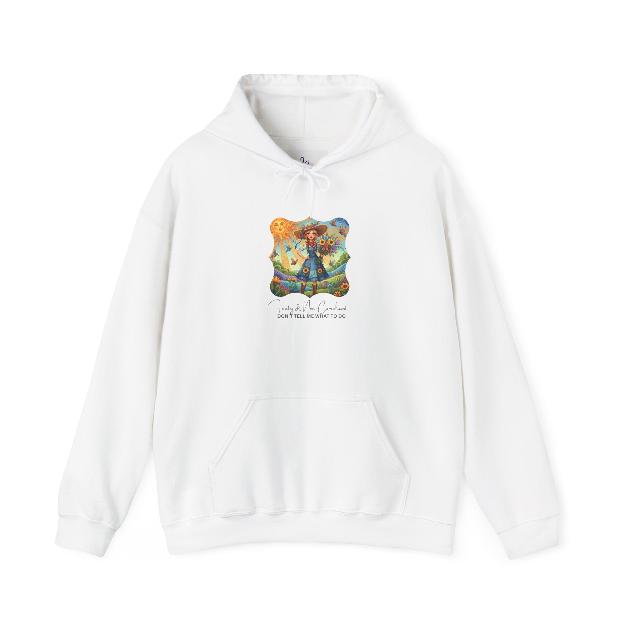 Whimsical Garden Hoodie — "FEISTY" Illustrated Comfort Sweatshirt