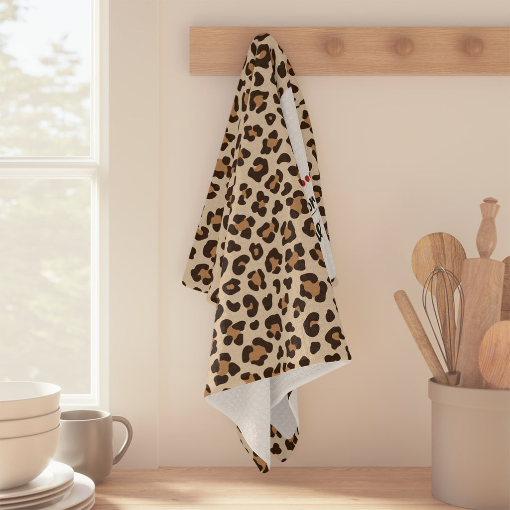 Leopard 'WTF... What's for Dinner?!' Microfiber Tea Towel