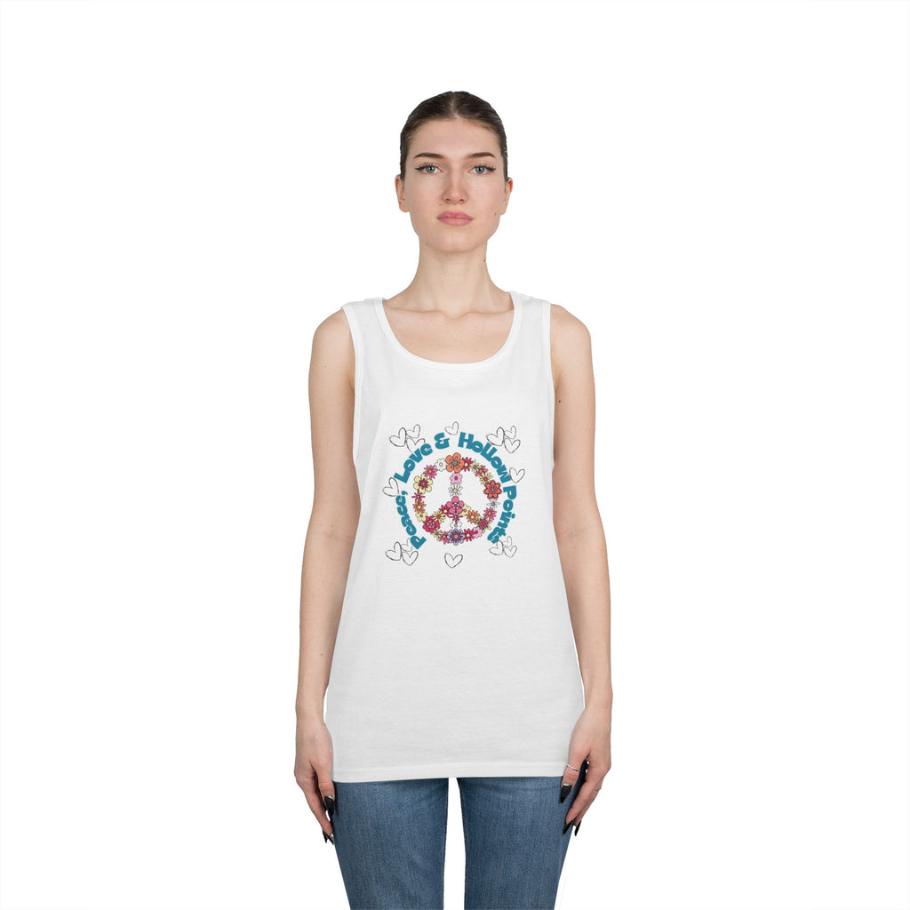 Peace, Love, Hollow Points Floral Tank — Funny Quote Graphic Tank Top