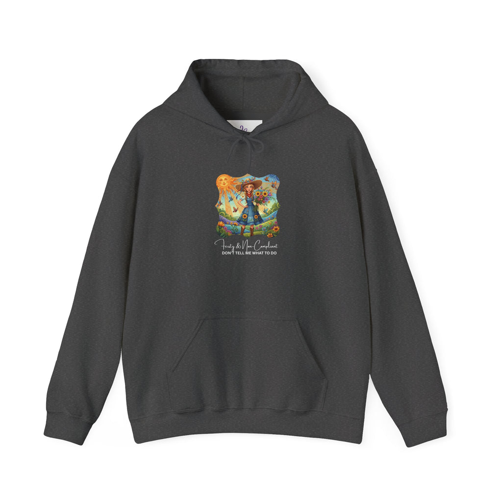 Whimsical Garden Hoodie — "FEISTY" Illustrated Comfort Sweatshirt