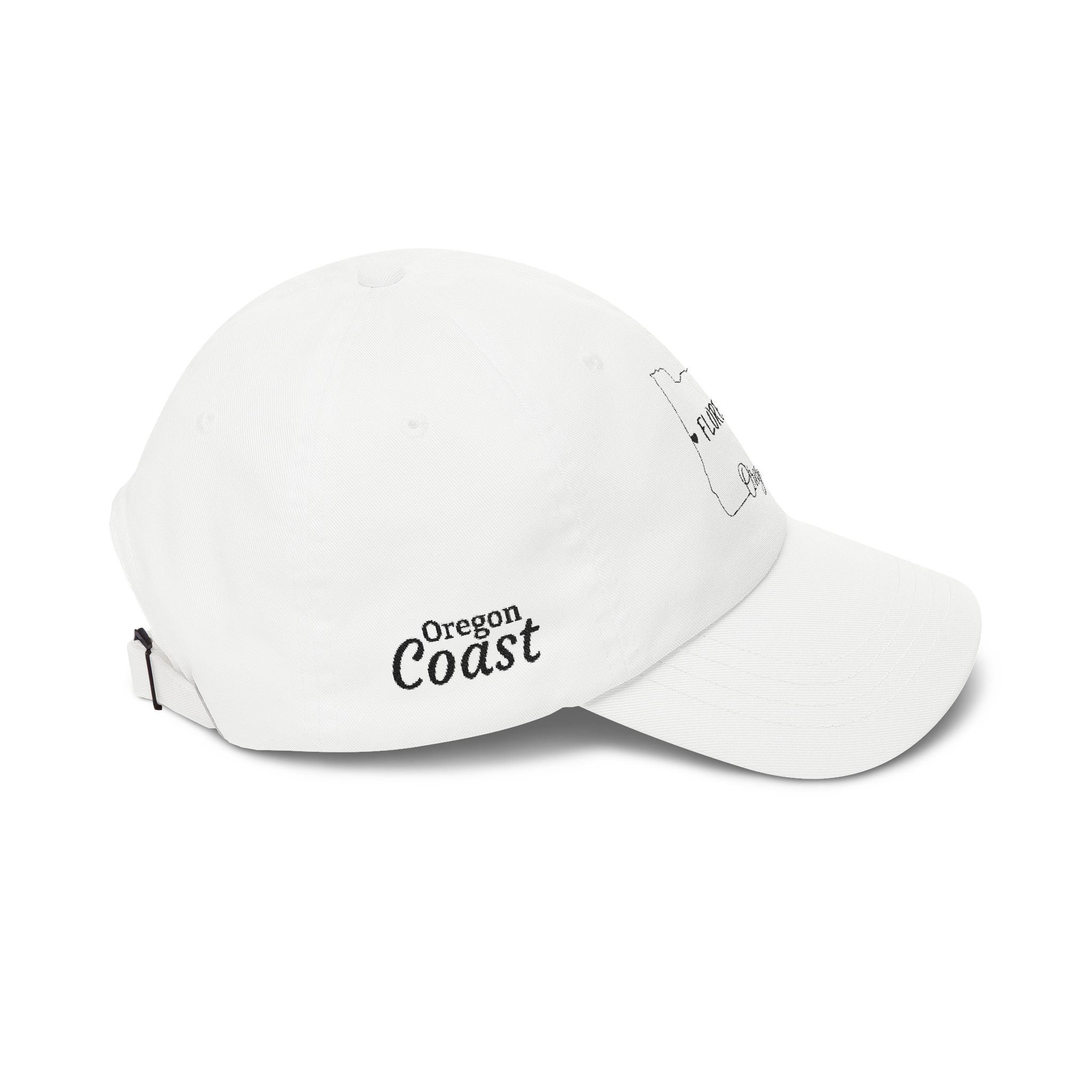Florence Oregon Outline Dad Cap — Minimal State Map Baseball Hat