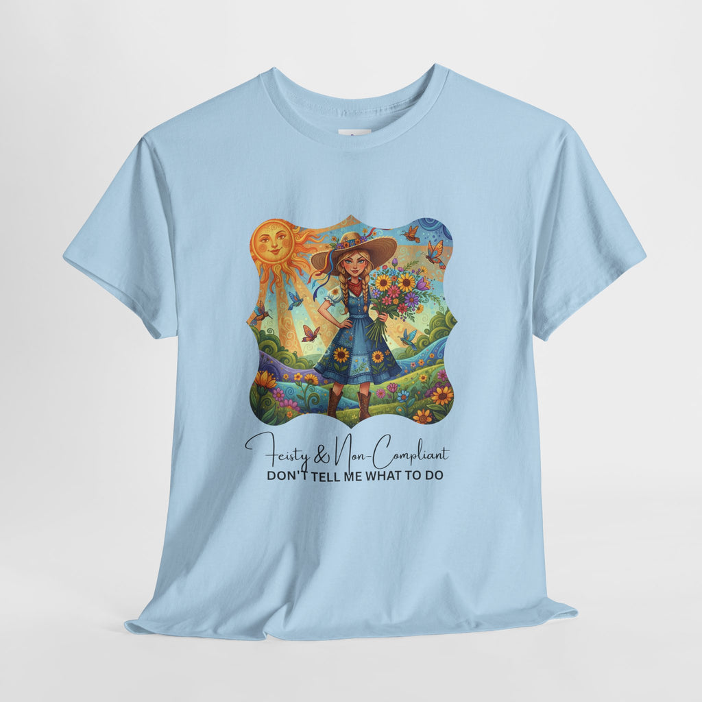 Summer Sunflower Scarecrow T-Shirt — "Don't Tell Me What To Do" Graphic Tee