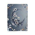 Moon Floral Sherpa Blanket — Blue Crescent Floral Fleece Throw