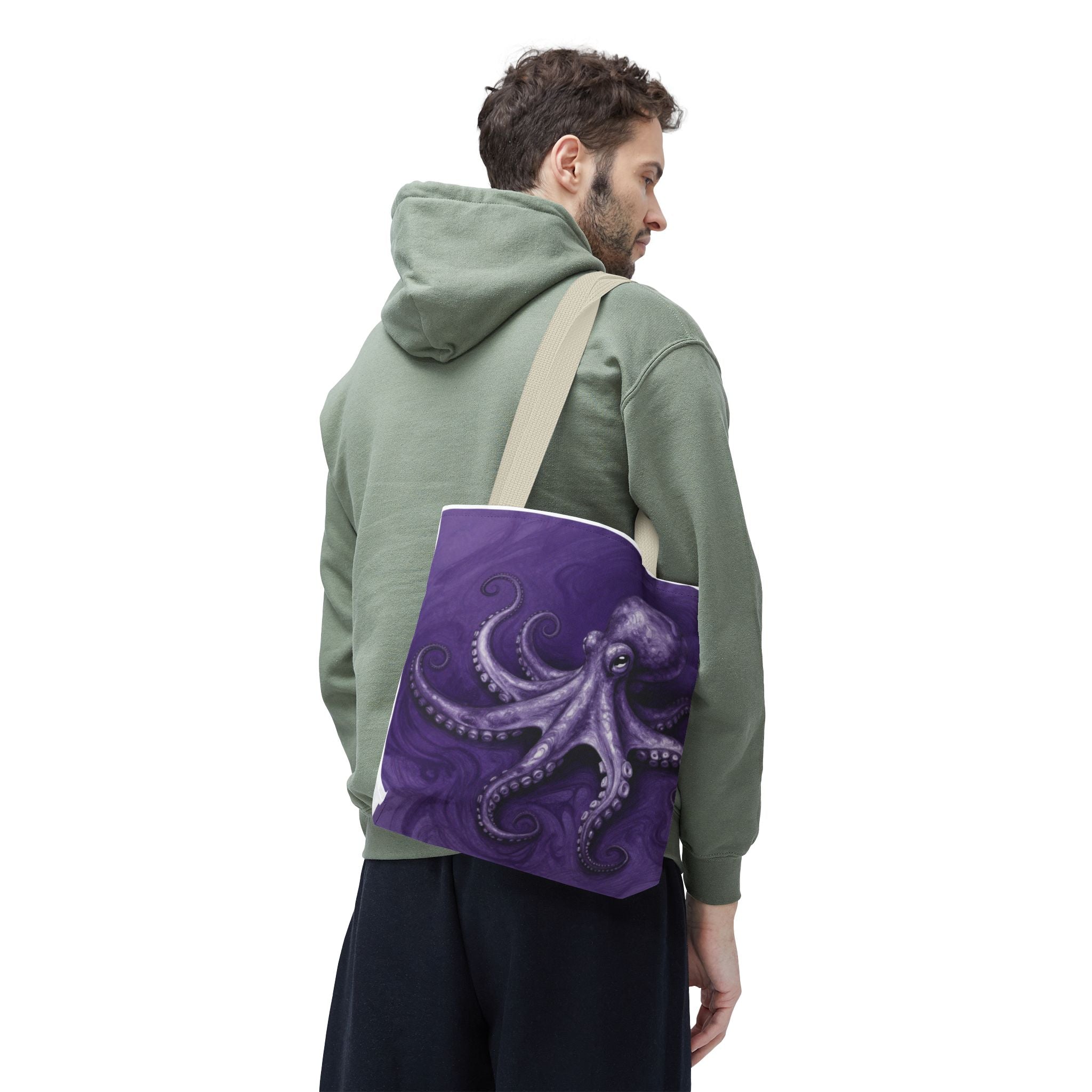 Purple Octopus Tote Bag – Artistic Sea Creature Beach & Market Bag