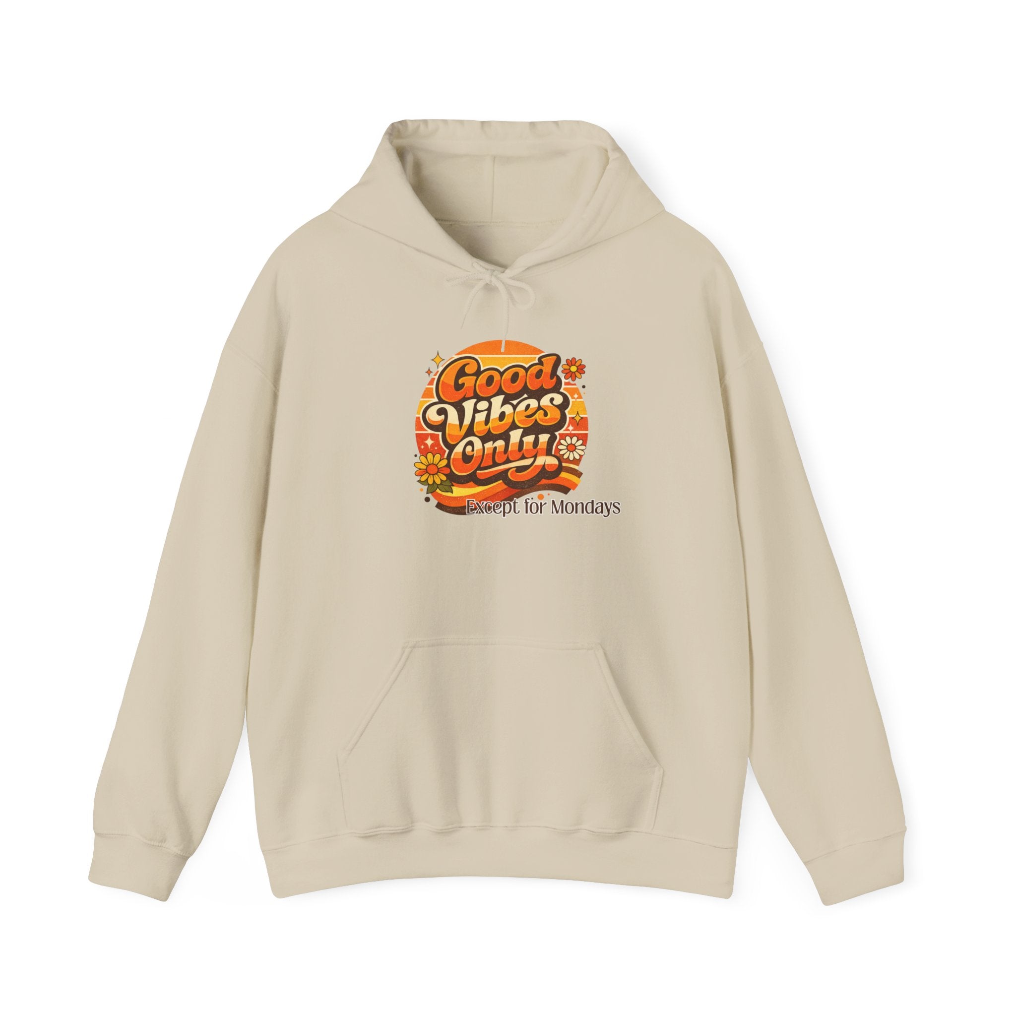 "Good Vibes Only (Except for Mondays)" - Retro Graphic Hoodie