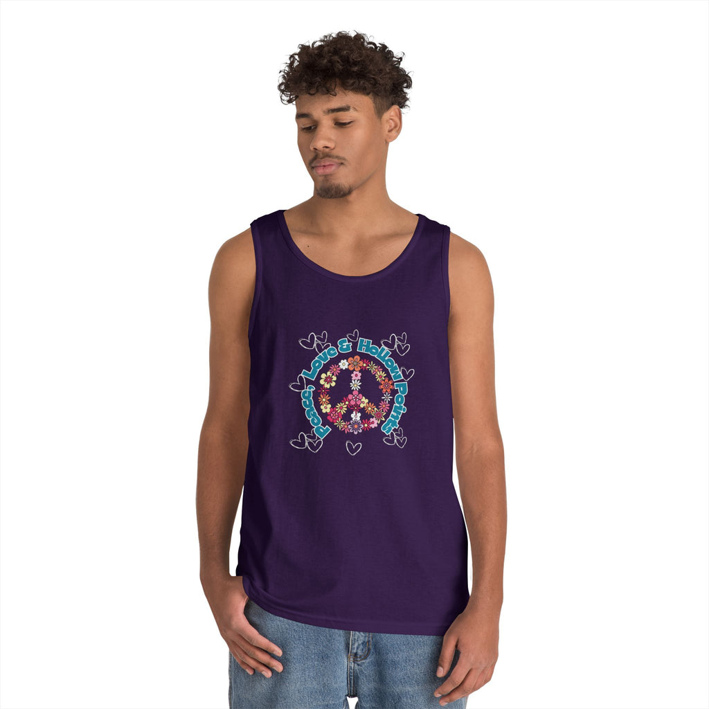 Peace, Love, Hollow Points Floral Tank — Funny Quote Graphic Tank Top