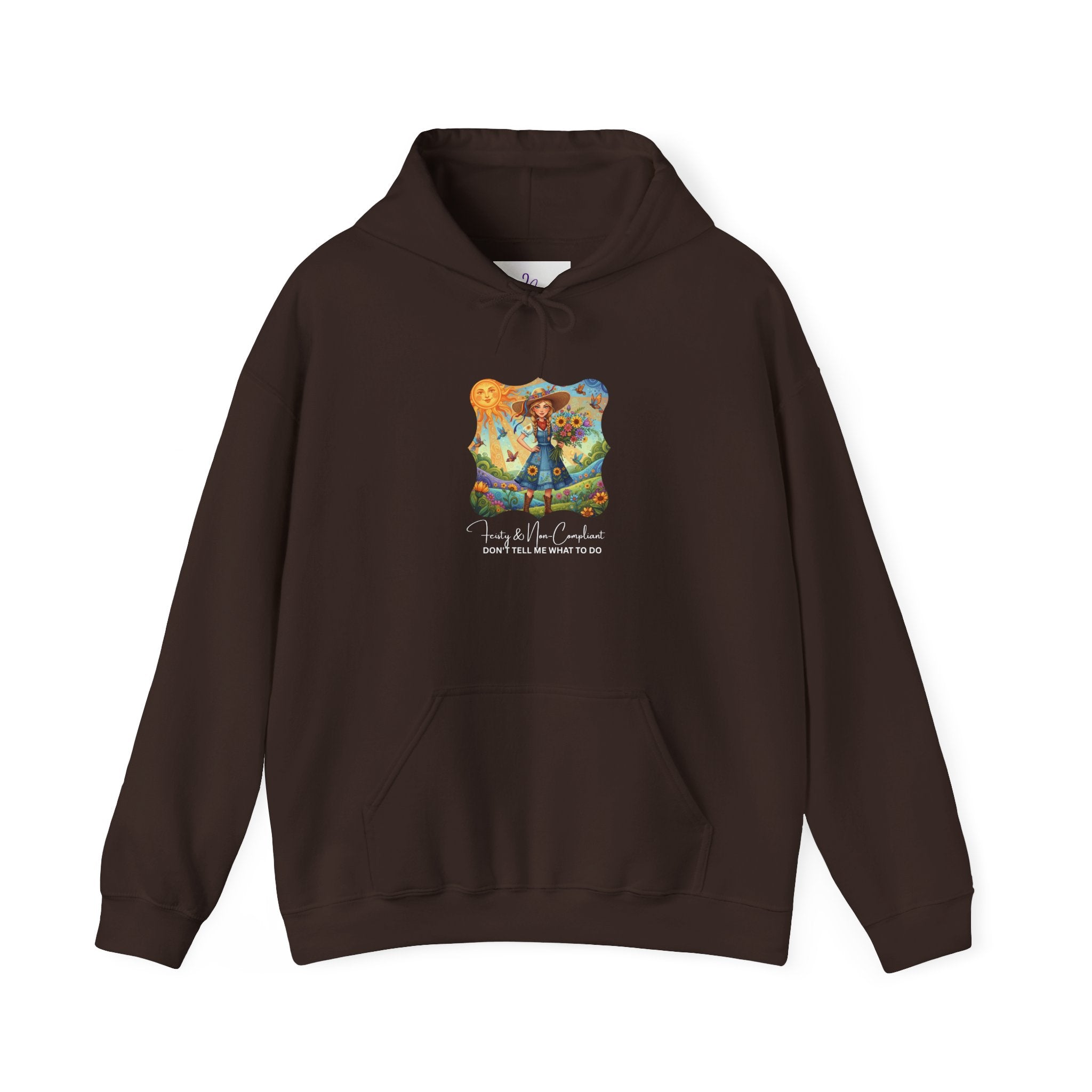 Whimsical Garden Hoodie — "FEISTY" Illustrated Comfort Sweatshirt