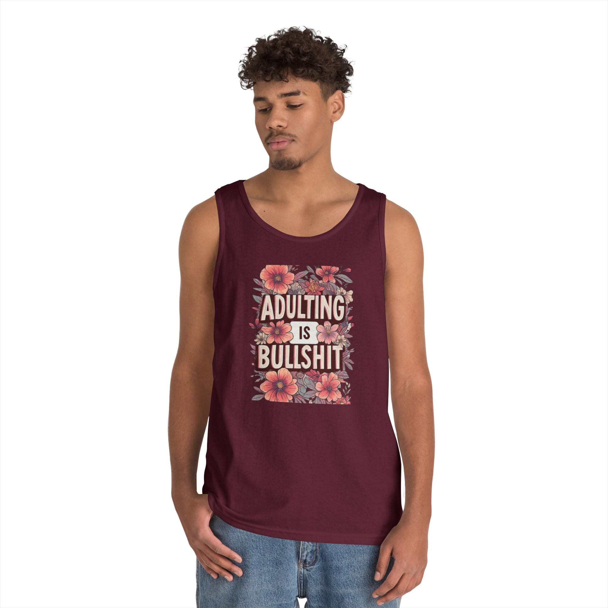 Adulting Is Bullshit Floral Tank