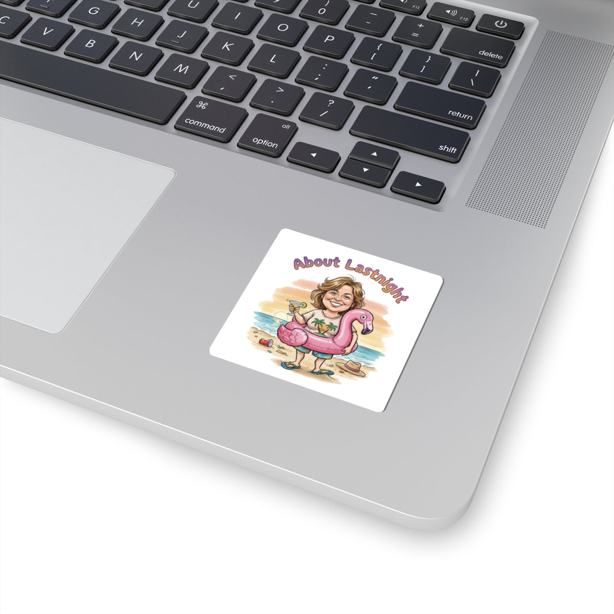 Sticker — "About Last Night" Beach Party Caricature (Kiss-Cut)