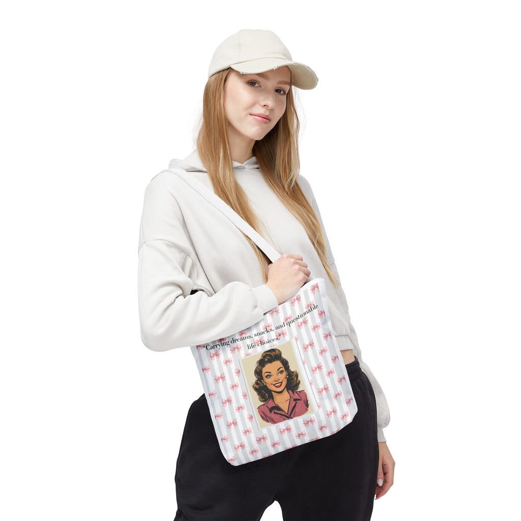 Vintage Floral Tote Bag — "Carrying dreams, snacks, and questionable life choices"