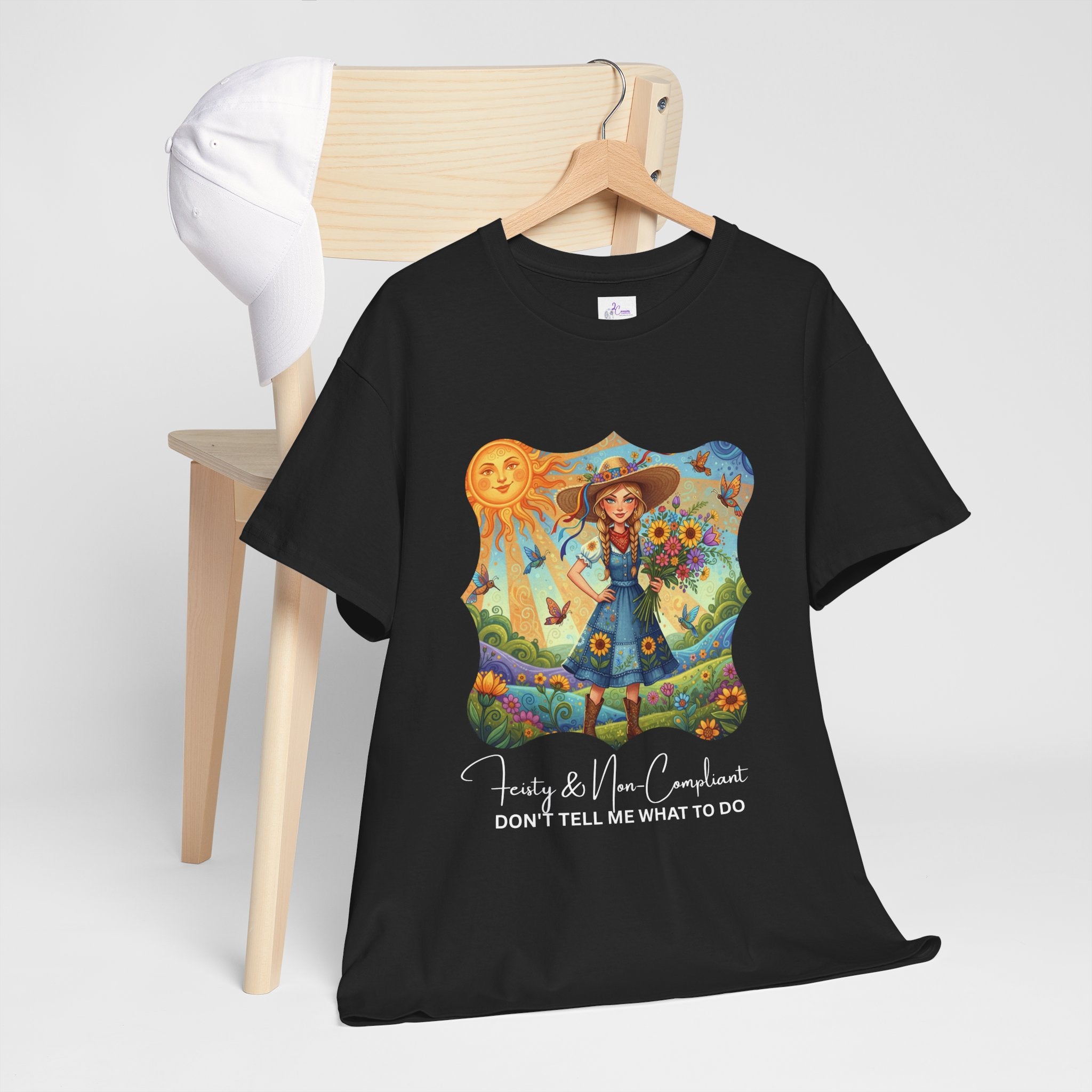 Summer Sunflower Scarecrow T-Shirt — "Don't Tell Me What To Do" Graphic Tee