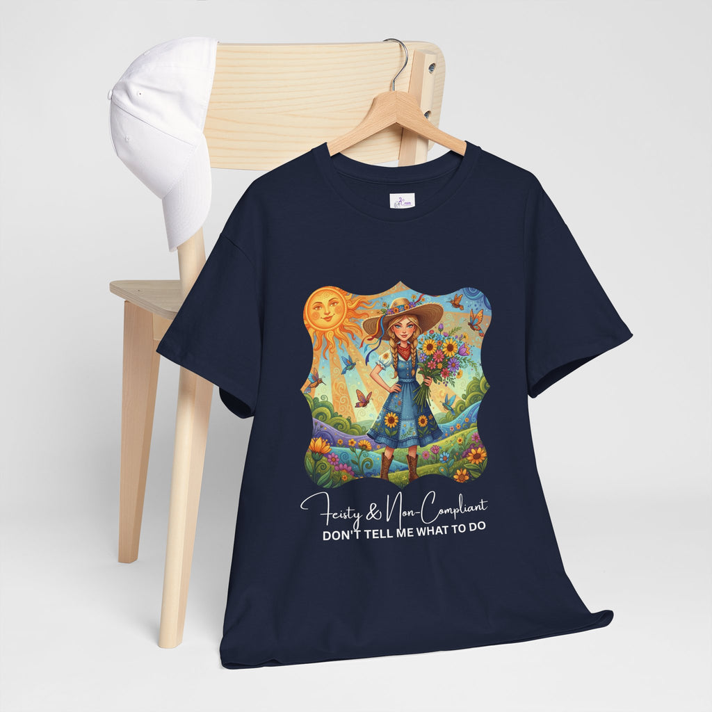 Summer Sunflower Scarecrow T-Shirt — "Don't Tell Me What To Do" Graphic Tee