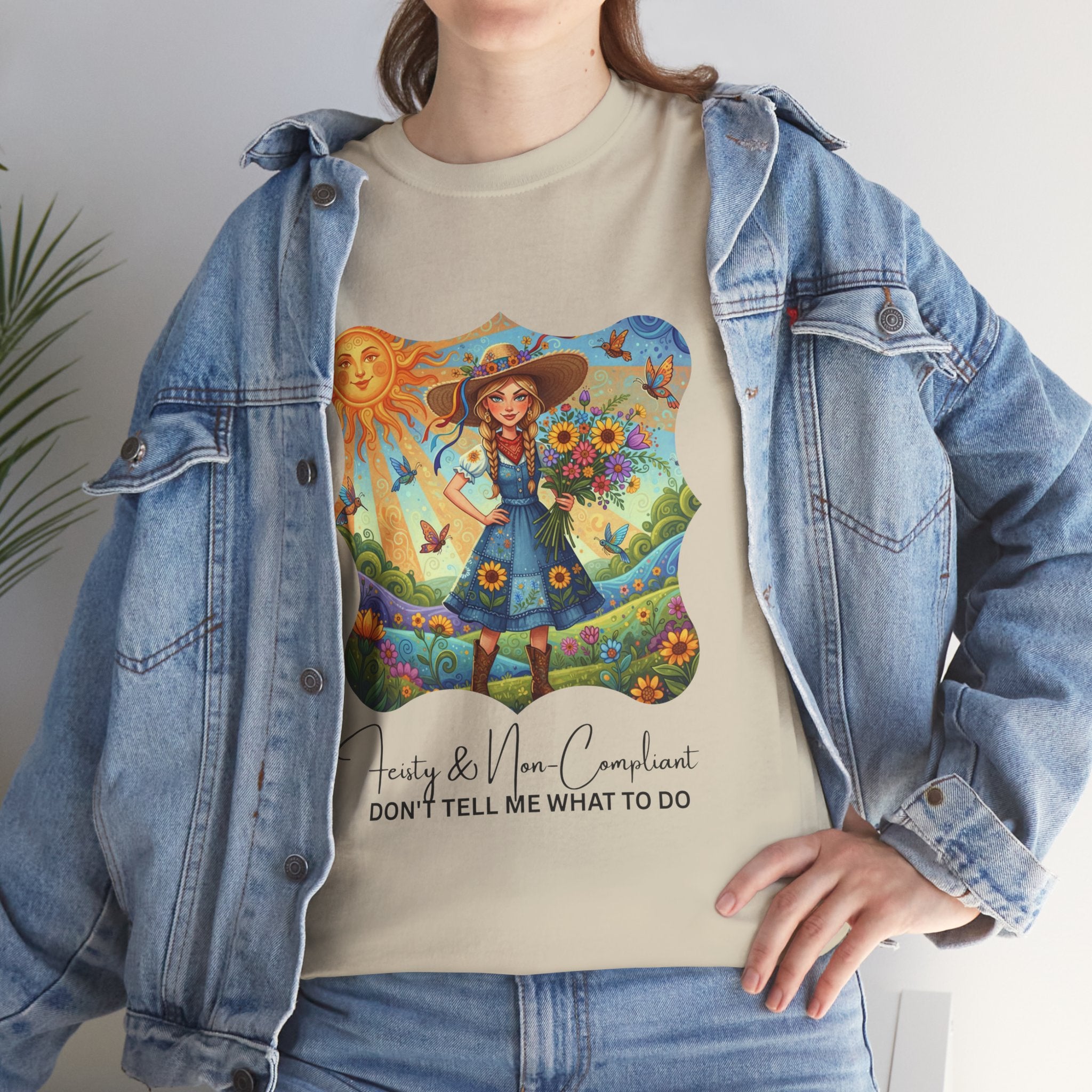 Summer Sunflower Scarecrow T-Shirt — "Don't Tell Me What To Do" Graphic Tee
