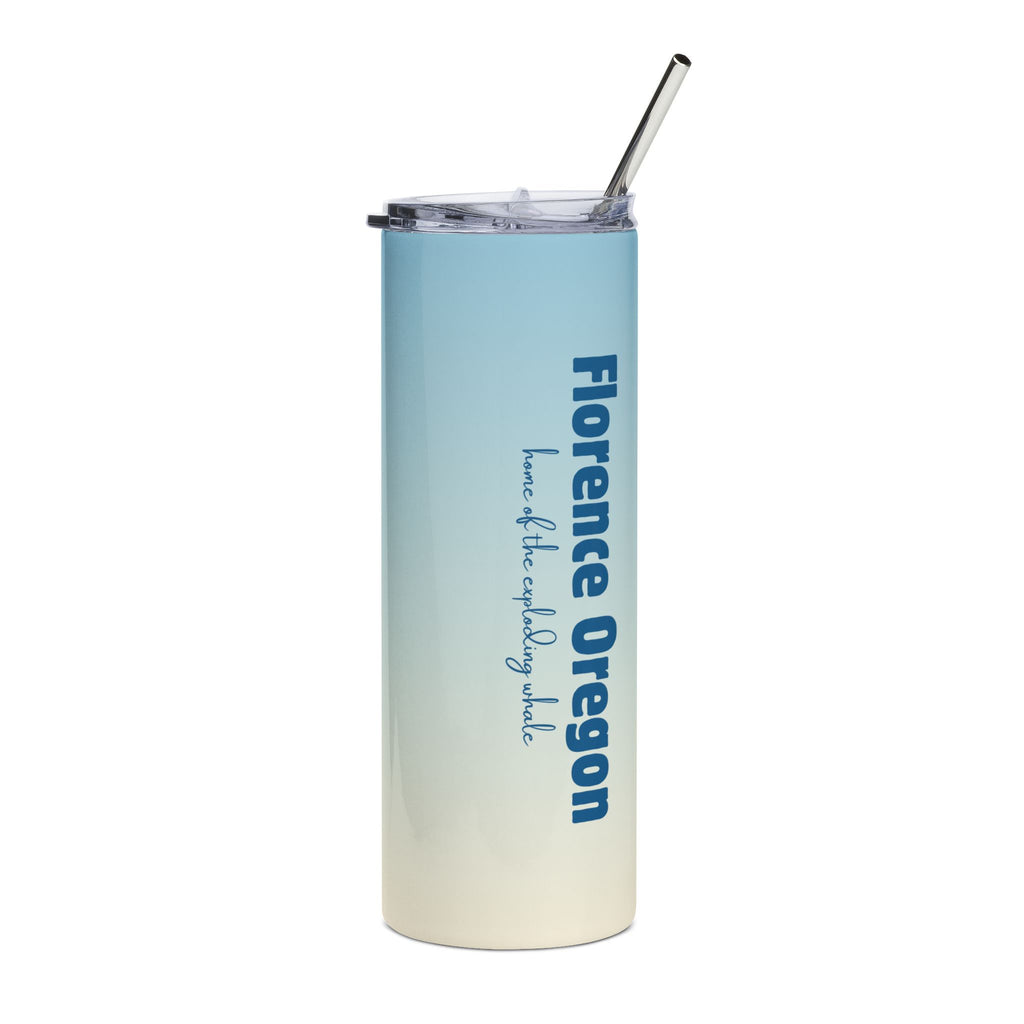 20oz Stainless Tumbler — Playful Blue Whale Splash Design