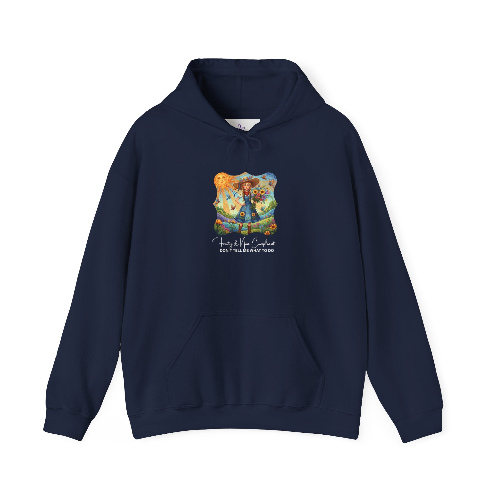 Whimsical Garden Hoodie — "FEISTY" Illustrated Comfort Sweatshirt