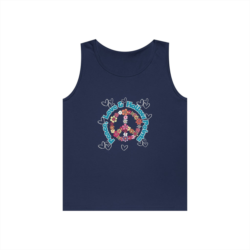 Peace, Love, Hollow Points Floral Tank — Funny Quote Graphic Tank Top
