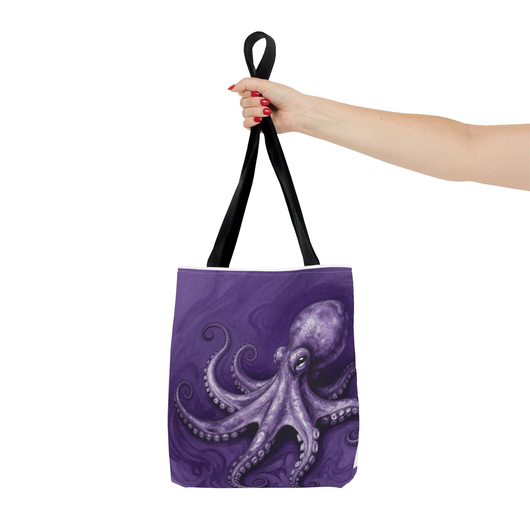 Purple Octopus Tote Bag – Artistic Sea Creature Beach & Market Bag