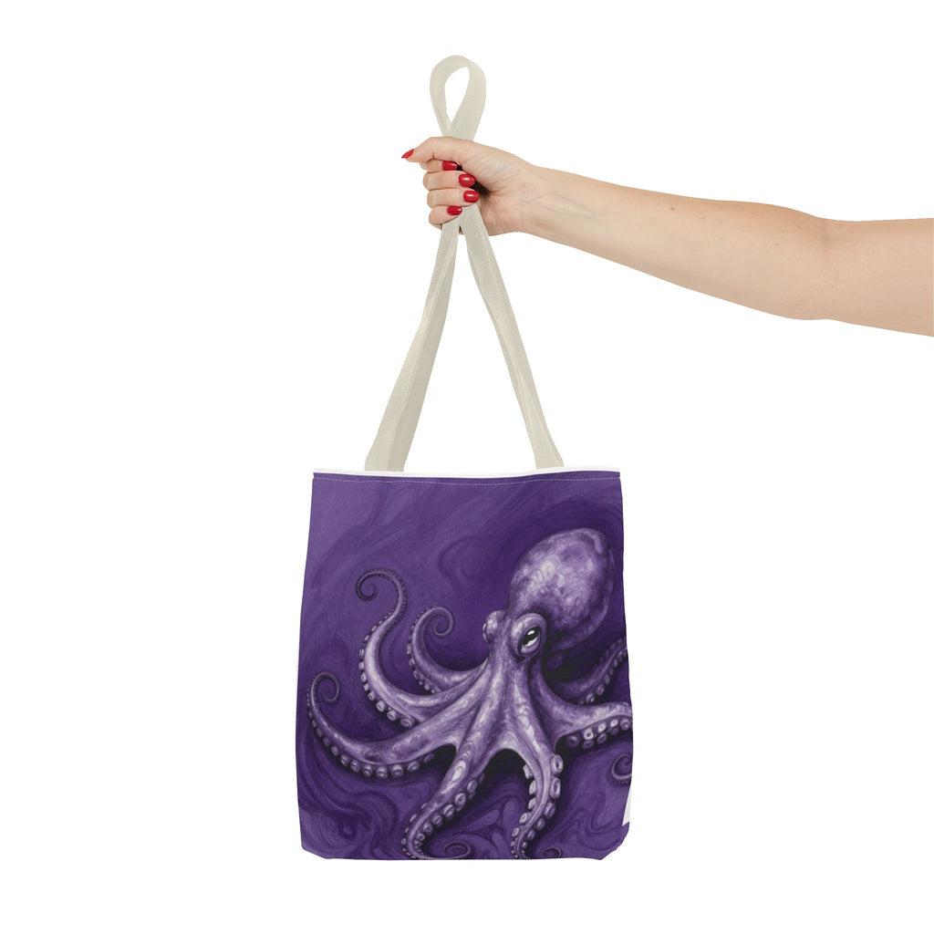 Purple Octopus Tote Bag – Artistic Sea Creature Beach & Market Bag