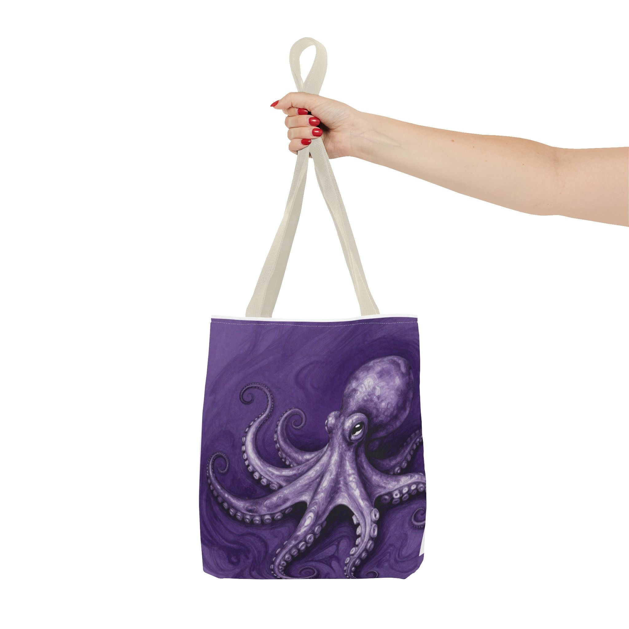 Purple Octopus Tote Bag – Artistic Sea Creature Beach & Market Bag