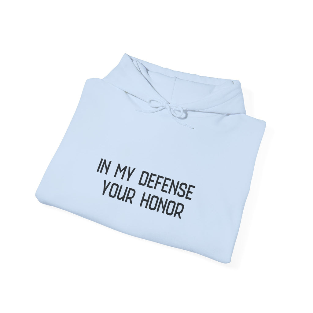 Hoodie — "In My Defense Your Honor I Was Born to Fuckin' Send It" Graphic Hoodie