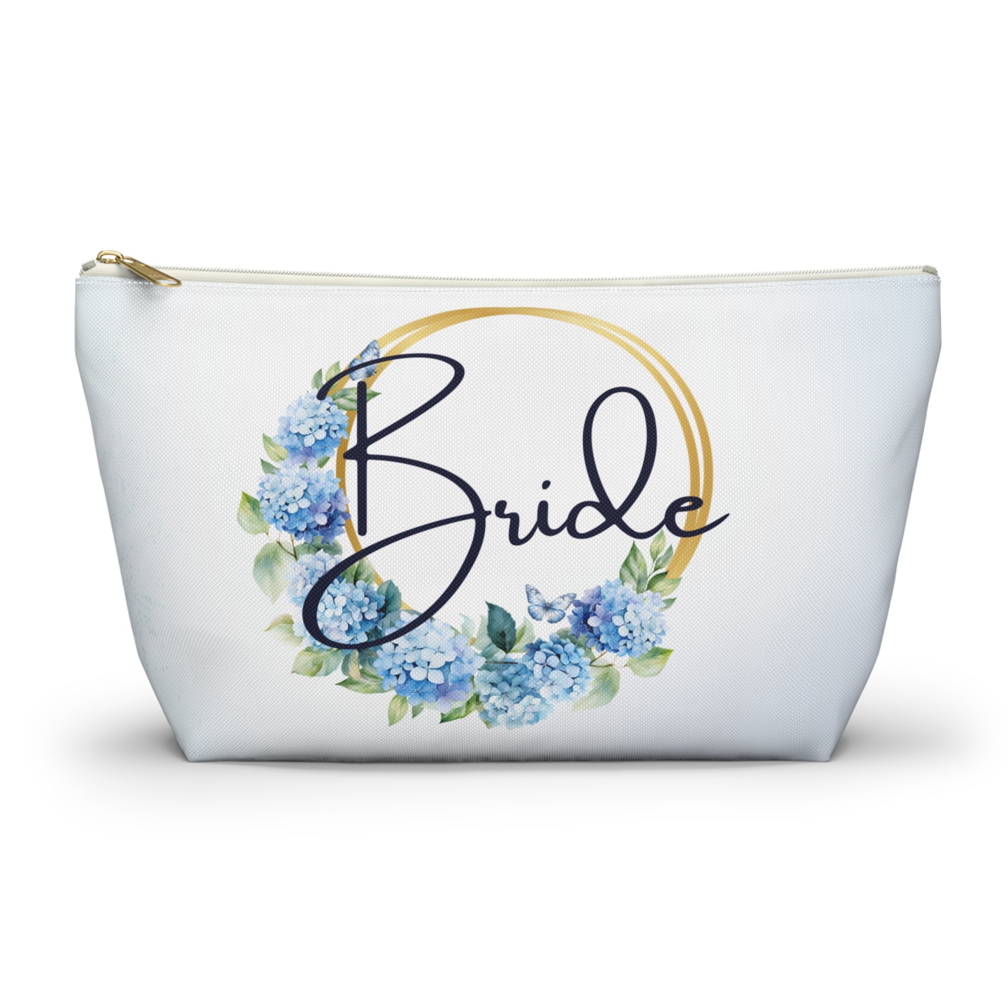 Bride Hydrangea Cosmetic Pouch — Wedding Makeup Bag