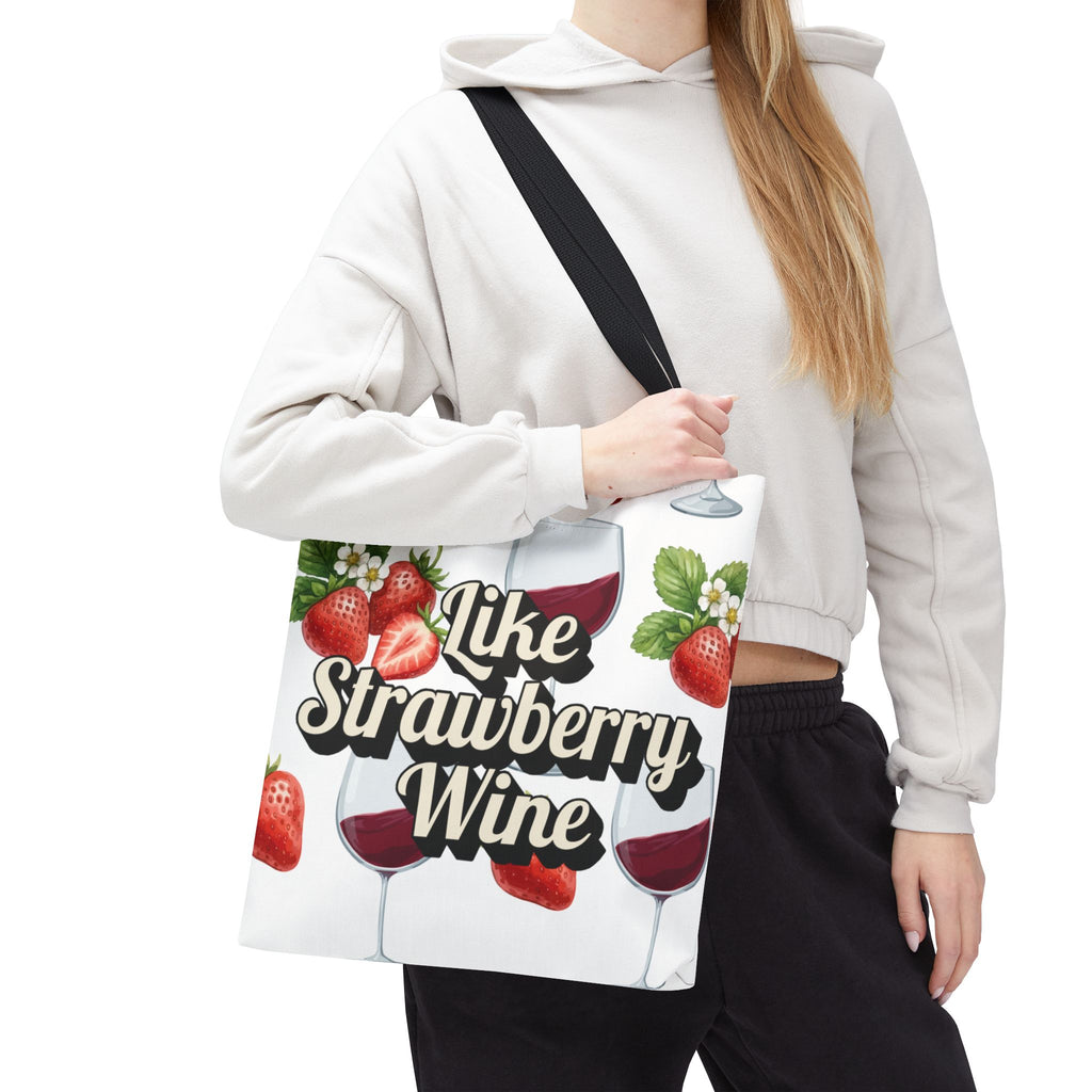 Tote — " Like Strawberry Wine" Patterned Tote Bag