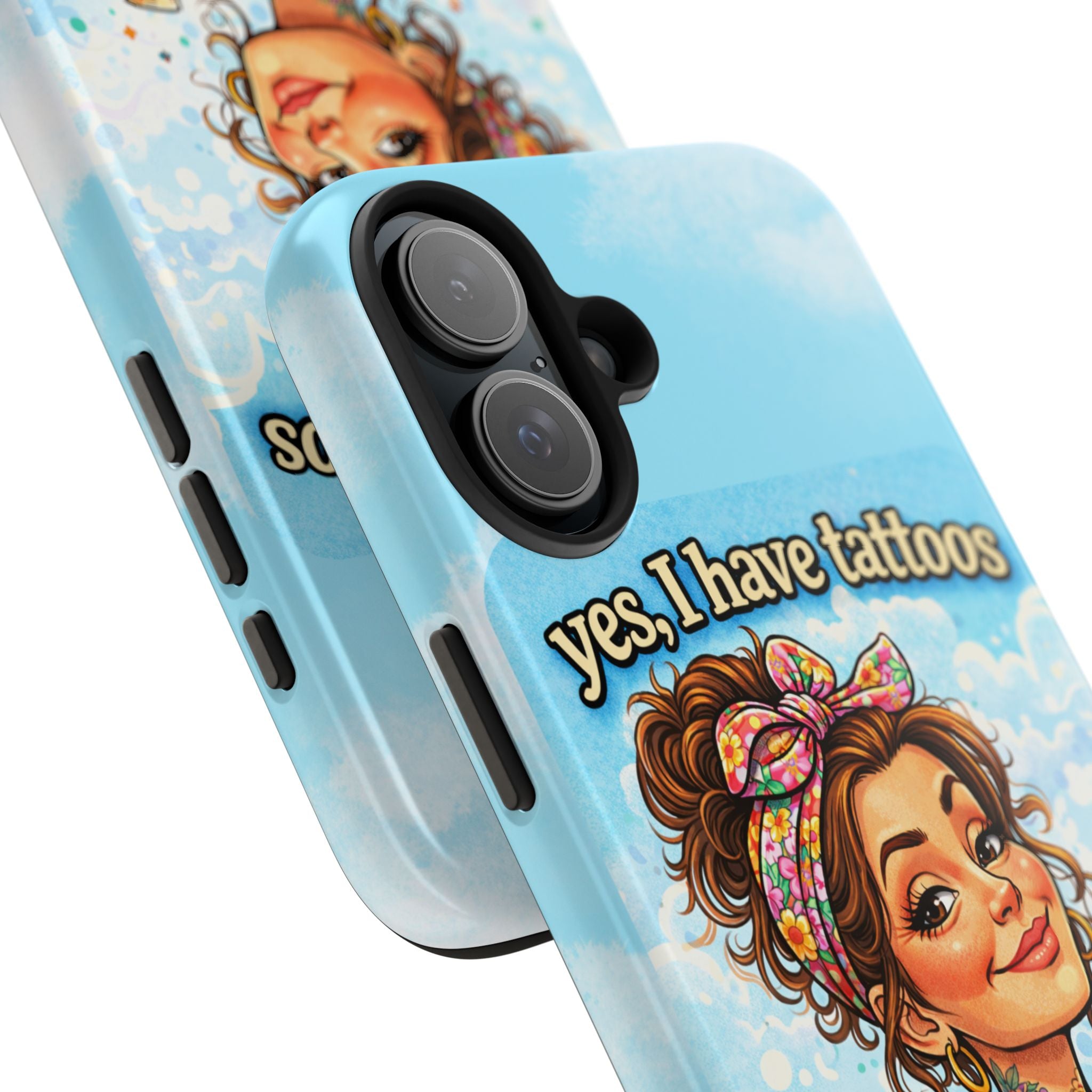 Phone Case — “Yes, I Have Tattoos” Floral Sticker-Loving Protective Case