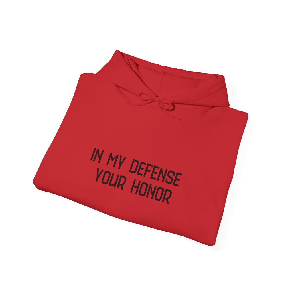 Hoodie — "In My Defense Your Honor I Was Born to Fuckin' Send It" Graphic Hoodie