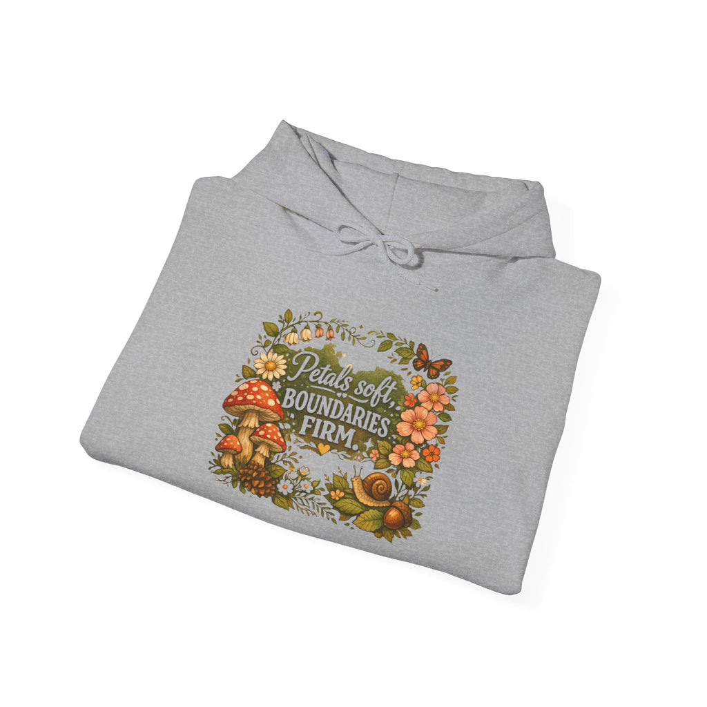 Funny "Petal Soft, Boundaries Firm" Hoodie — Sassy Comfort Sweatshirt