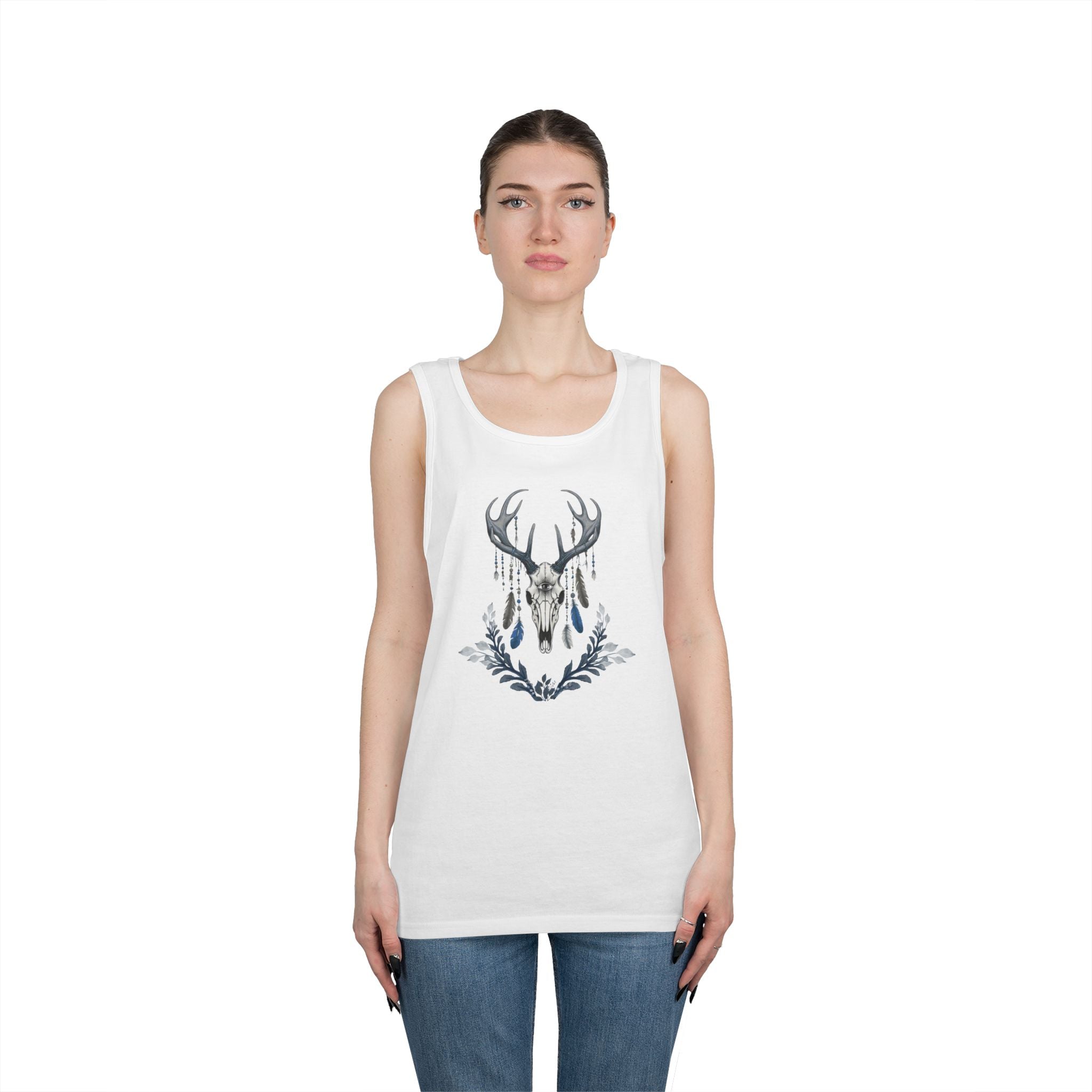 Deer Skull Boho Tank