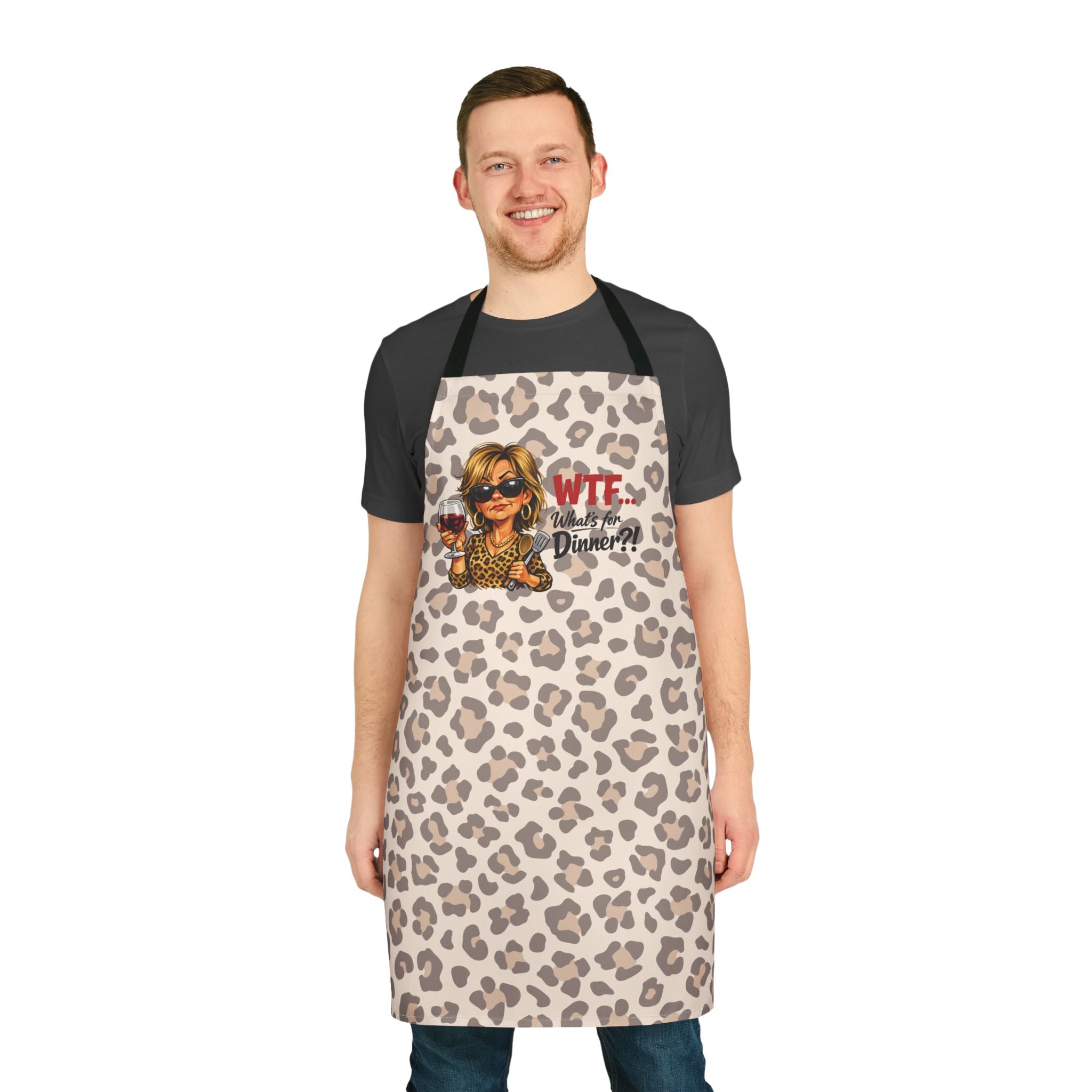 Leopard 'WTF What's for Dinner?' Apron