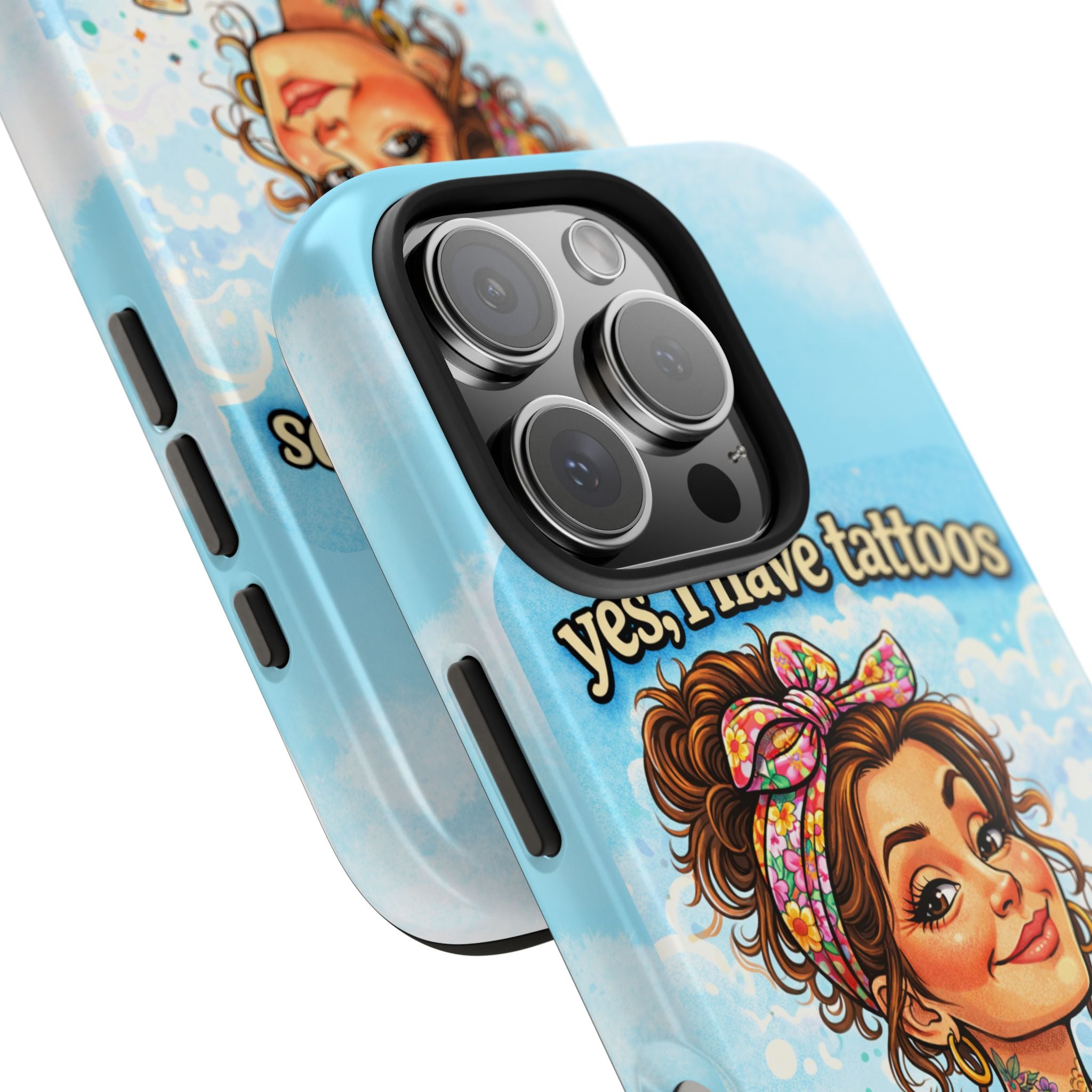 Phone Case — “Yes, I Have Tattoos” Floral Sticker-Loving Protective Case