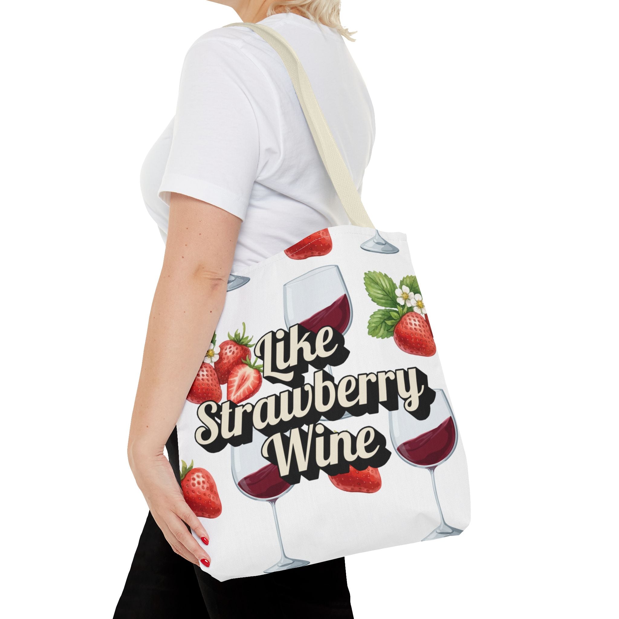 Tote — " Like Strawberry Wine" Patterned Tote Bag