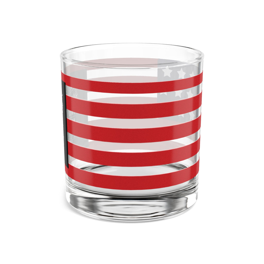 American Flag Rocks Glass – "No Guts No Glory" Skull Whiskey Glass (10 oz)