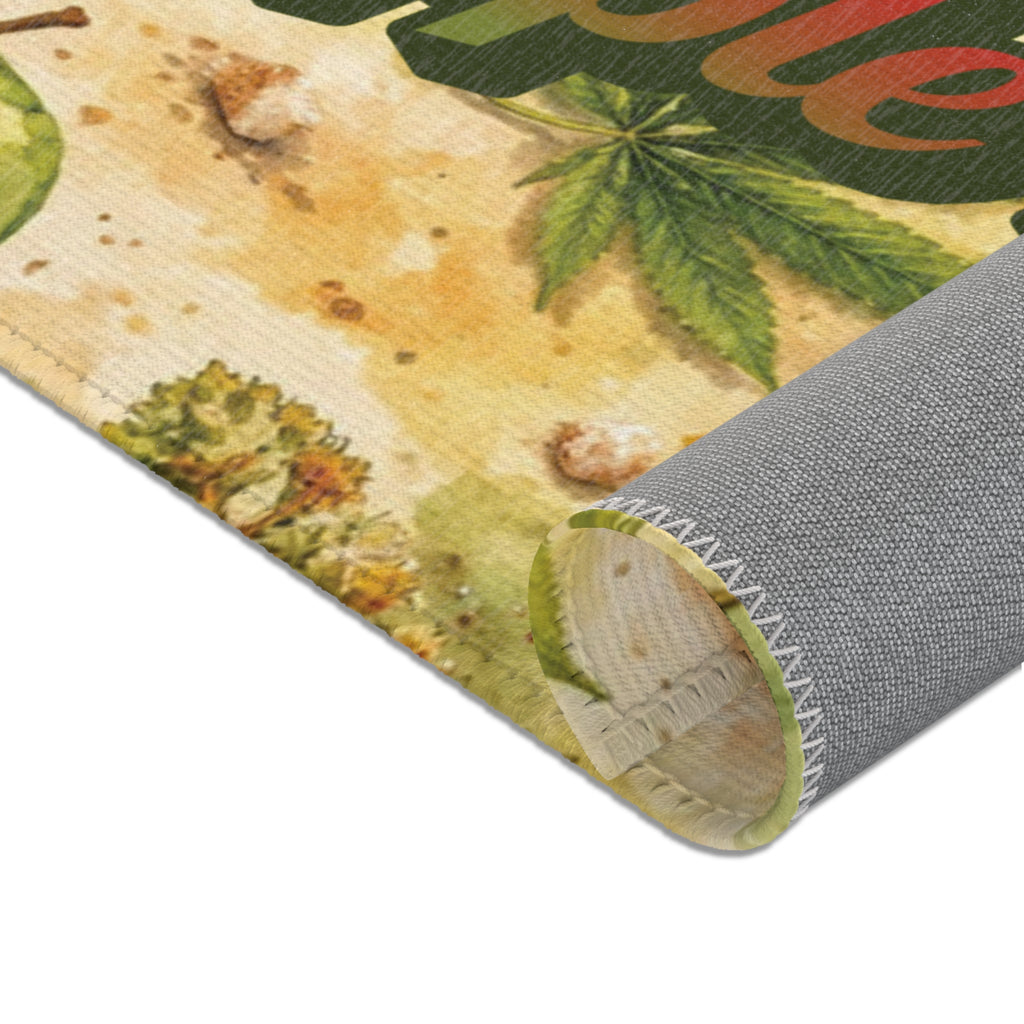 Baked Like Apple Pie Area Rug — Vintage Cannabis Apple Pie Kitchen Mat