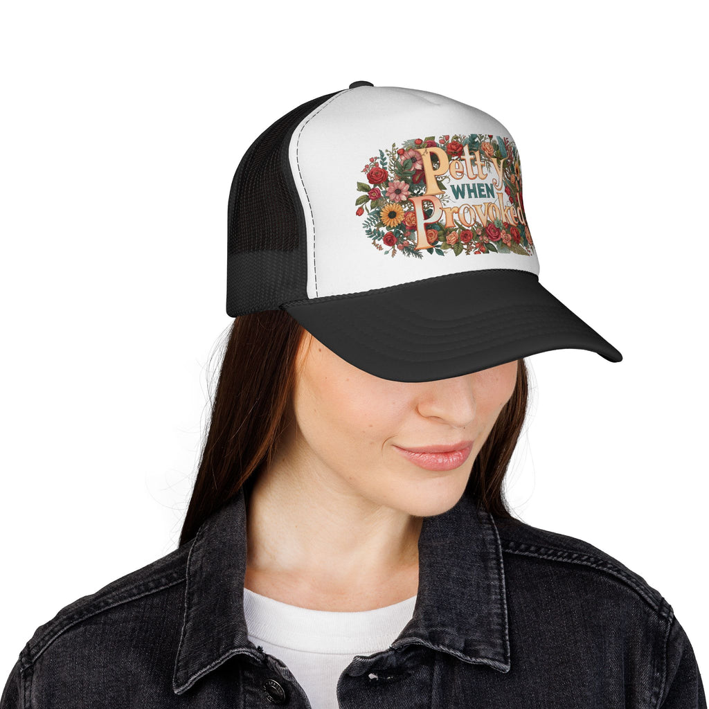 Petty When Provoked Floral Trucker Cap — Vintage Country Mesh Hat for Women