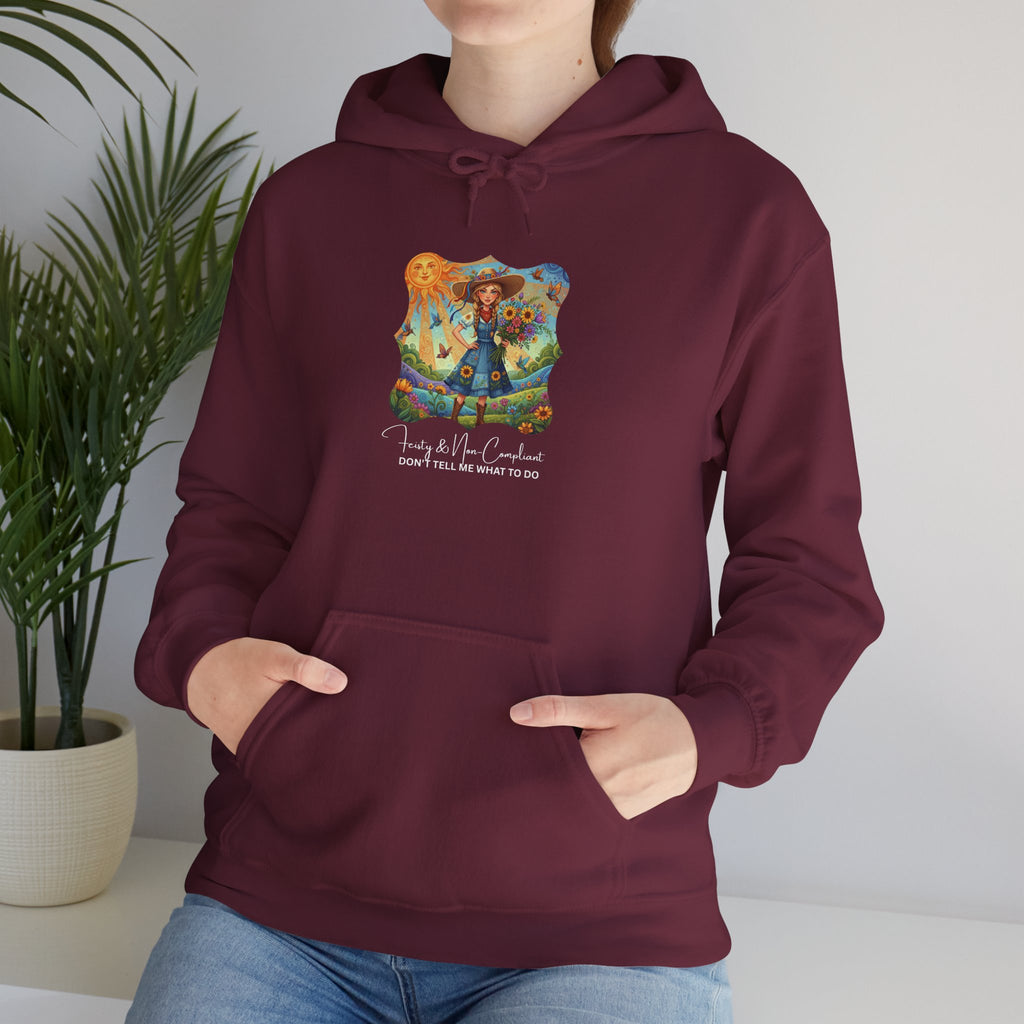 Whimsical Garden Hoodie — "FEISTY" Illustrated Comfort Sweatshirt