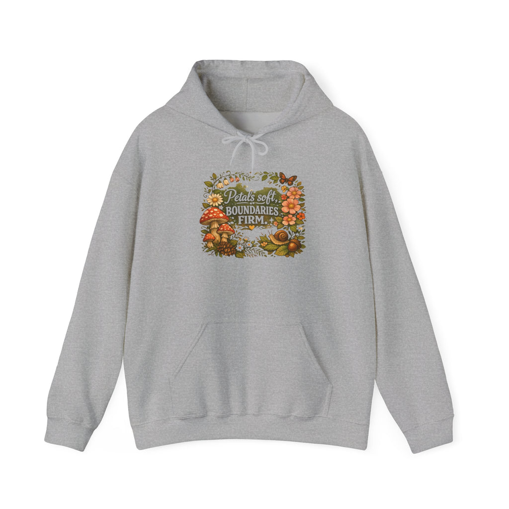 Funny "Petal Soft, Boundaries Firm" Hoodie — Sassy Comfort Sweatshirt