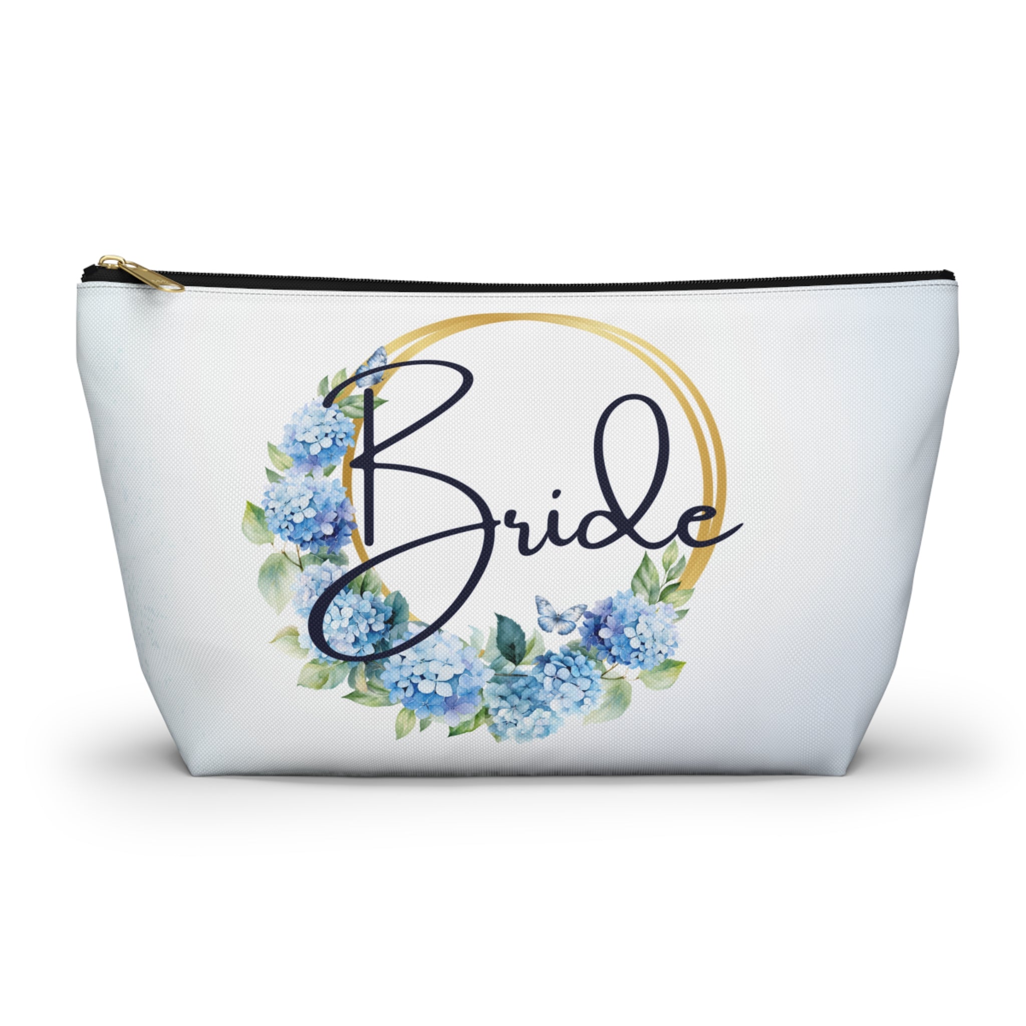Bride Hydrangea Cosmetic Pouch — Wedding Makeup Bag
