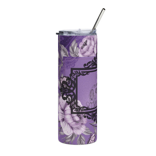 20oz Stainless Steel Tumbler — Purple Floral LogoTravel Cup