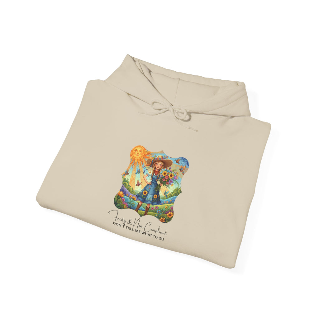 Whimsical Garden Hoodie — "FEISTY" Illustrated Comfort Sweatshirt