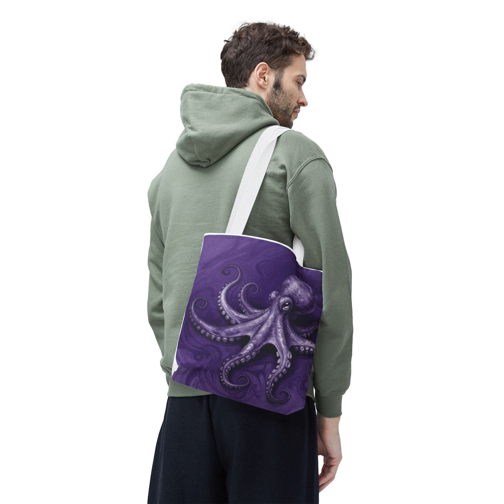 Purple Octopus Tote Bag – Artistic Sea Creature Beach & Market Bag