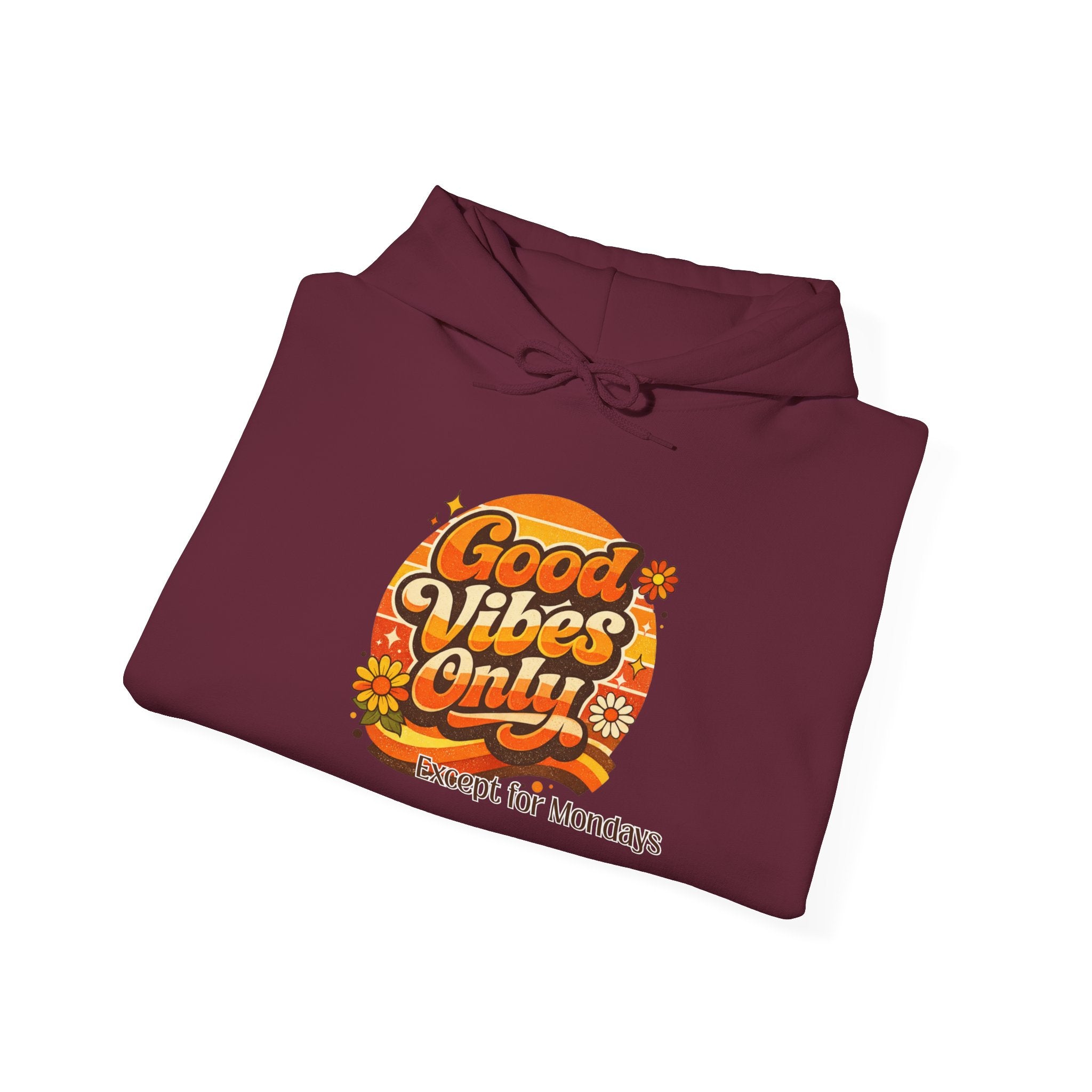 "Good Vibes Only (Except for Mondays)" - Retro Graphic Hoodie