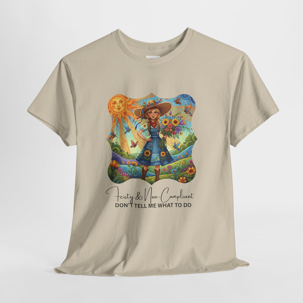 Summer Sunflower Scarecrow T-Shirt — "Don't Tell Me What To Do" Graphic Tee