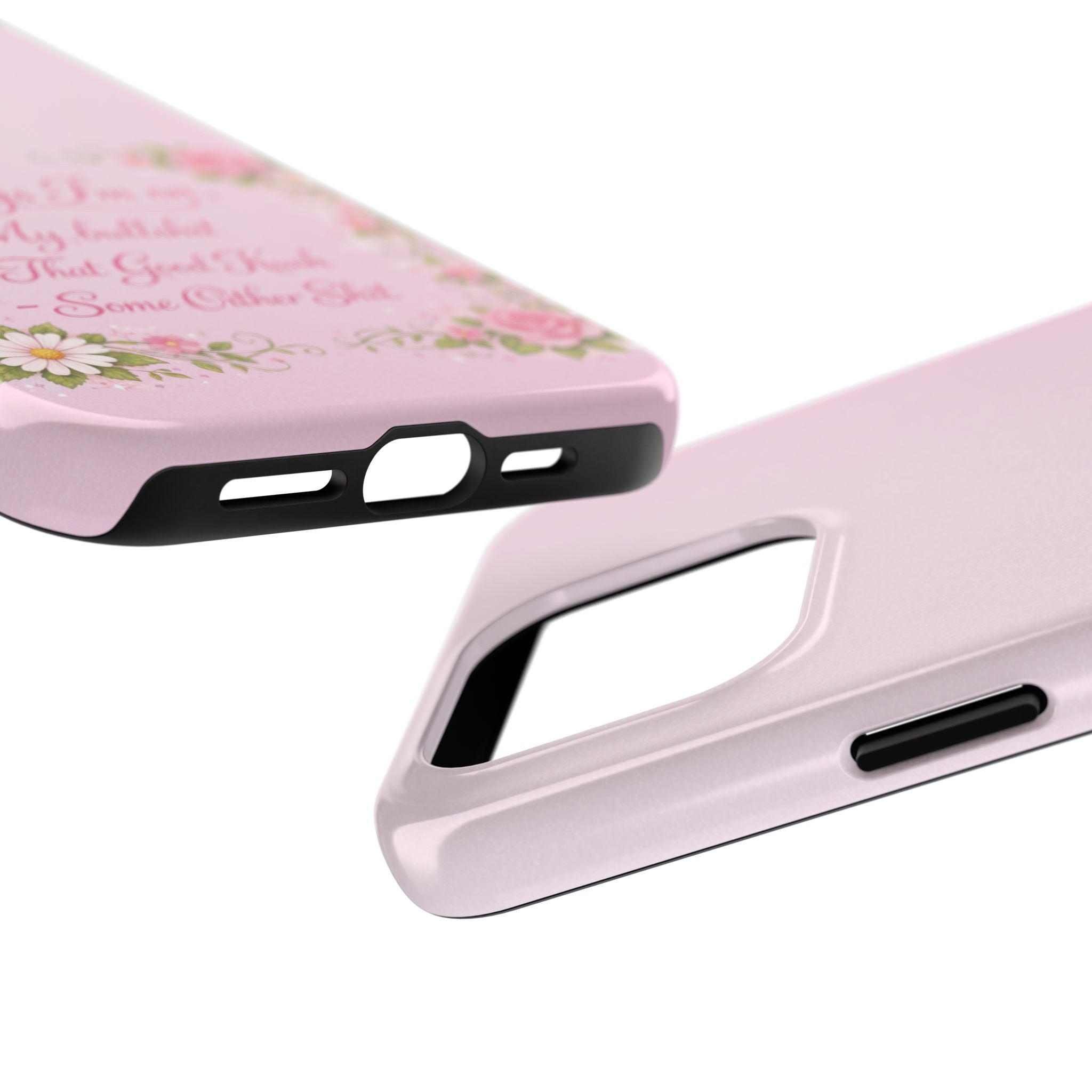 Tough Phone Case — Floral Script "Things I'm On" Protective Phone Cover
